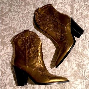 SIGERSON MORRISON - Kalila Bronze Ankle Boots - 9